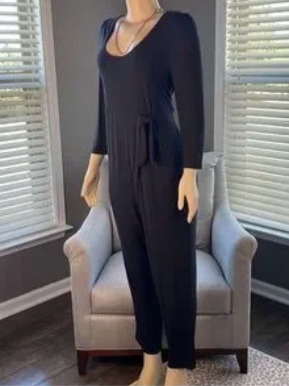0038 The Nines by HATCH Black Long-Sleeve Jumpsuit